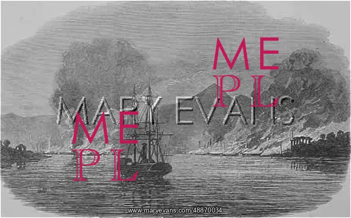 : British destroy the Chinese fleet 1850 : British destroy the Chinese fleet 1850