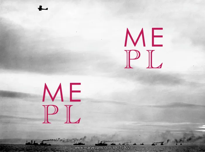 : British DH6 biplane escorting convoy of ships, WW1 : British DH6 biplane escorting convoy of ships, WW1