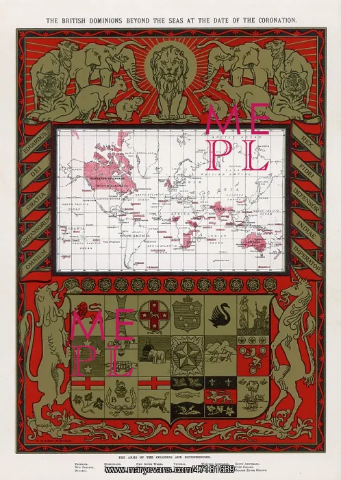 : BRITISH EMPIRE MAP 1902 : BRITISH EMPIRE MAP 1902