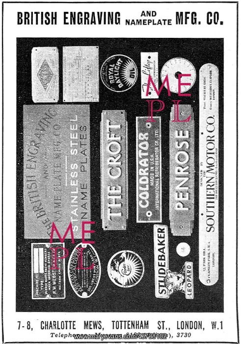: The British Engraving & Nameplate Manufacturing Co : The British Engraving & Nameplate Manufacturing Co