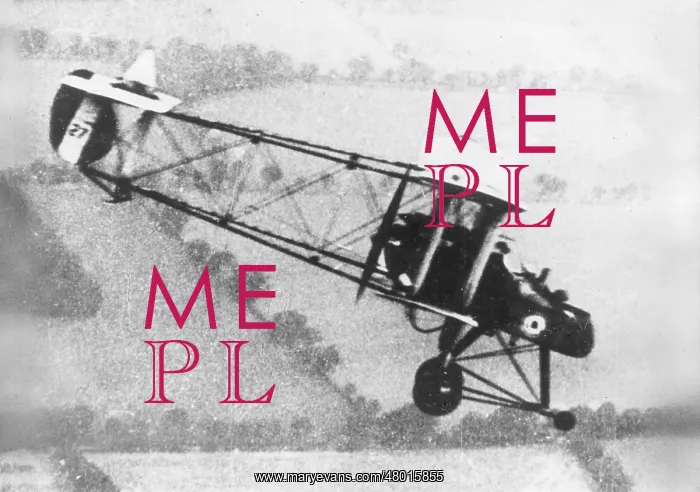 : British FE2B bomber in flight, WW1 : British FE2B bomber in flight, WW1