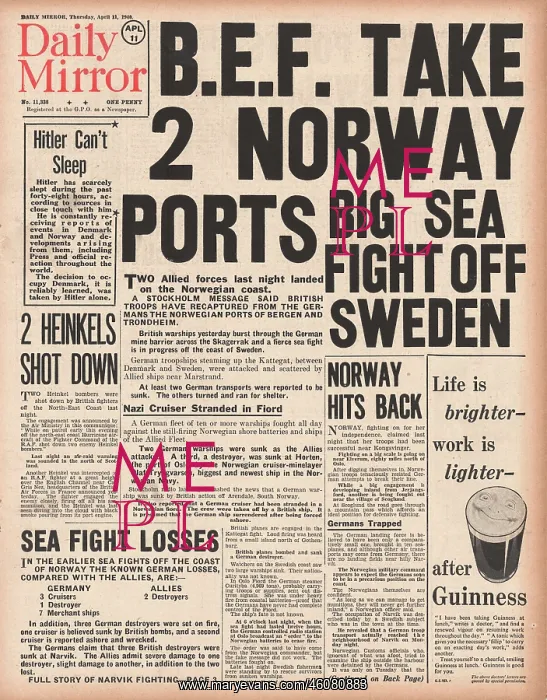 : British forces recapture Bergen and Trondheim : British forces recapture Bergen and Trondheim