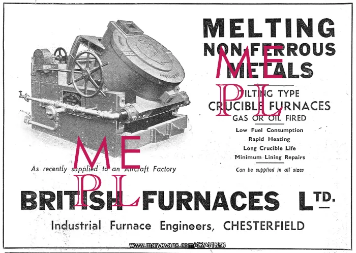 : British Furnaces. Chesterfield. Crucible Type Furnaces 1939 : British Furnaces. Chesterfield. Crucible Type Furnaces 1939