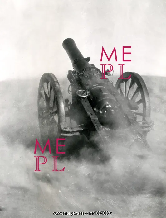 : British Howitzer gun in action, Samarra, WW1 : British Howitzer gun in action, Samarra, WW1