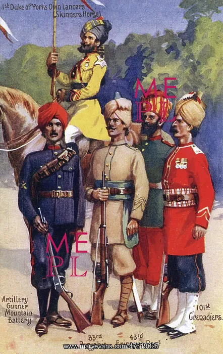 : British Indian Army representatives, WW1 : British Indian Army representatives, WW1