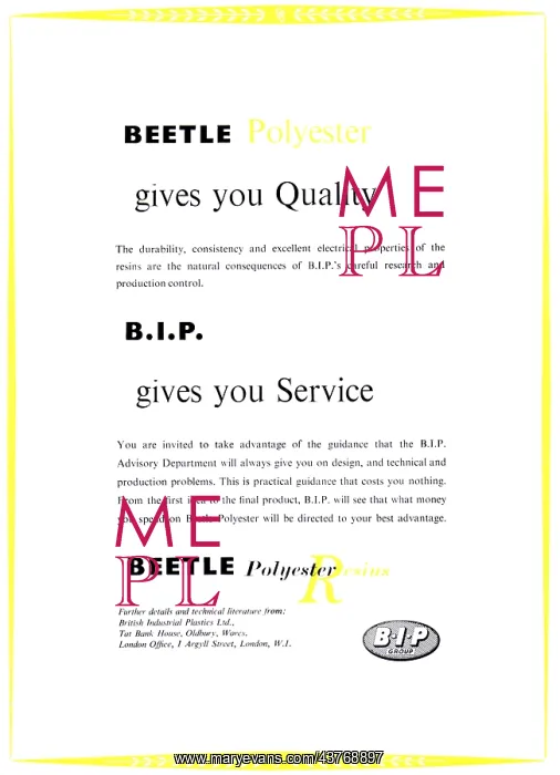 : British Industrial Plastics. BEETLE Polyester : British Industrial Plastics. BEETLE Polyester