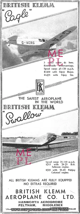 : British Klemm Eagle : British Klemm : British Klemm Eagle : British Klemm