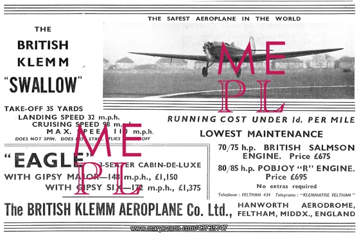 : British Klemm Swallow - British Klemm Eagle : British Klemm Swallow - British Klemm Eagle