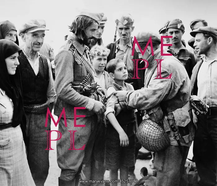 : British liberator of Greece, pinning a British : British liberator of Greece, pinning a British