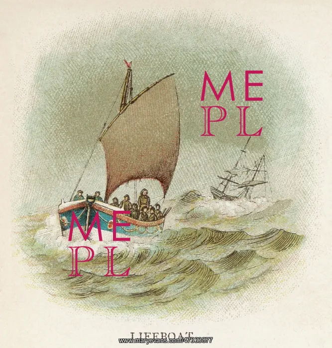 : British Lifeboat - circa 1880 : British Lifeboat - circa 1880