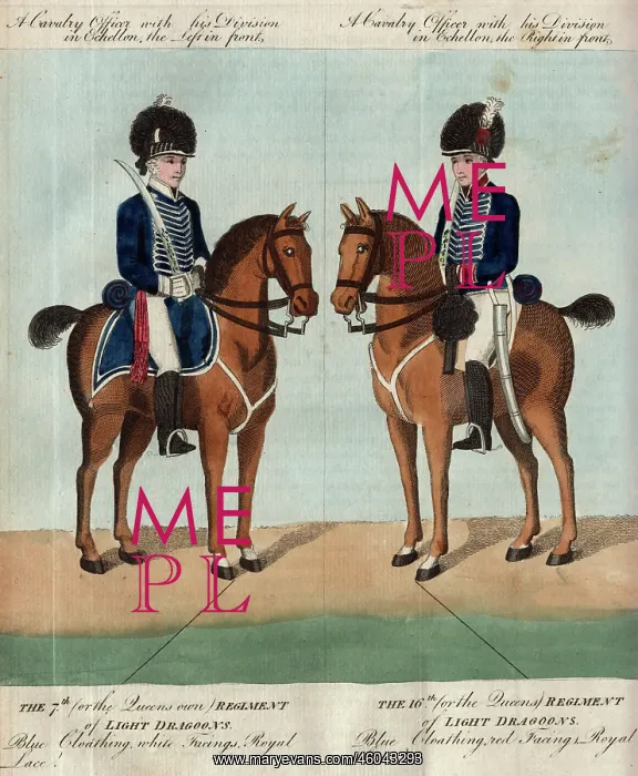 : Two British Light Dragoons on horseback : Two British Light Dragoons on horseback