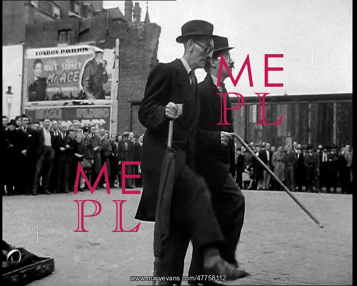 : Two British Men in Suits and Hats Dancing in : Two British Men in Suits and Hats Dancing in