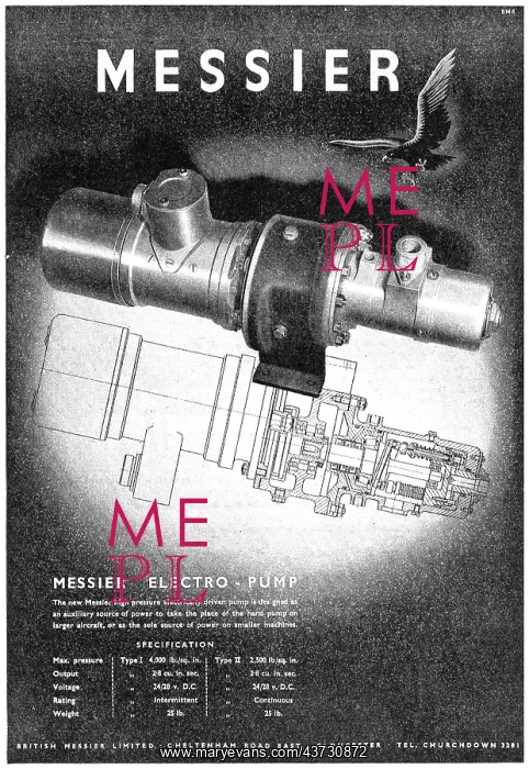: British Messier Electrically Driven Hydraulic Pump : British Messier Electrically Driven Hydraulic Pump