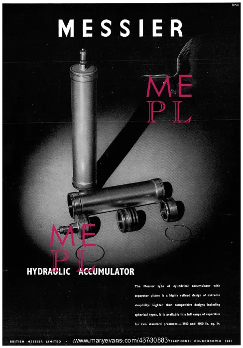 : British Messier Hydraulic Accumulator : British Messier Hydraulic Accumulator