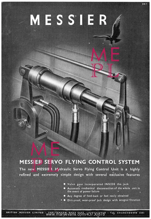 : British Messier Hydraulic Servo Flying Control System - 1949 : British Messier Hydraulic Servo Flying Control System - 1949