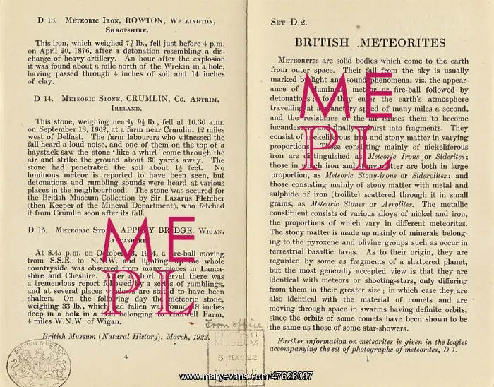: British Meteorites, leaflet : British Meteorites, leaflet