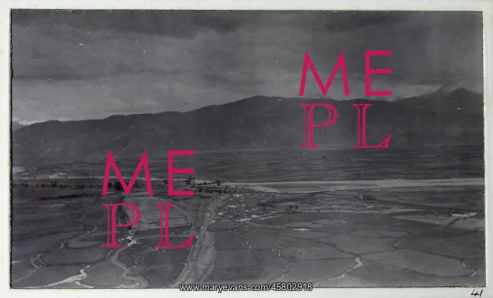 : British Military Campaign to Tibet - view from hillside : British Military Campaign to Tibet - view from hillside