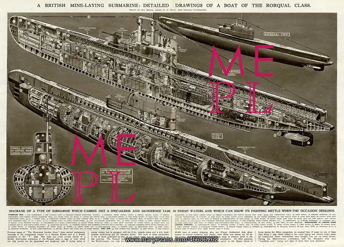  : British mine-laying submarine by G. H. Davis