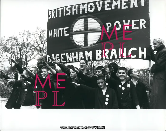 : British Movement members march through London : British Movement members march through London