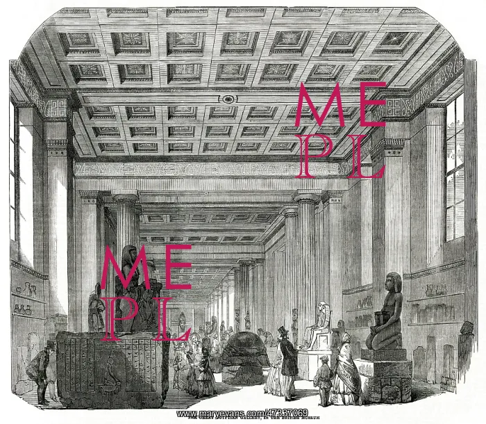 : British Museum - Egyptian room 1854 : British Museum - Egyptian room 1854