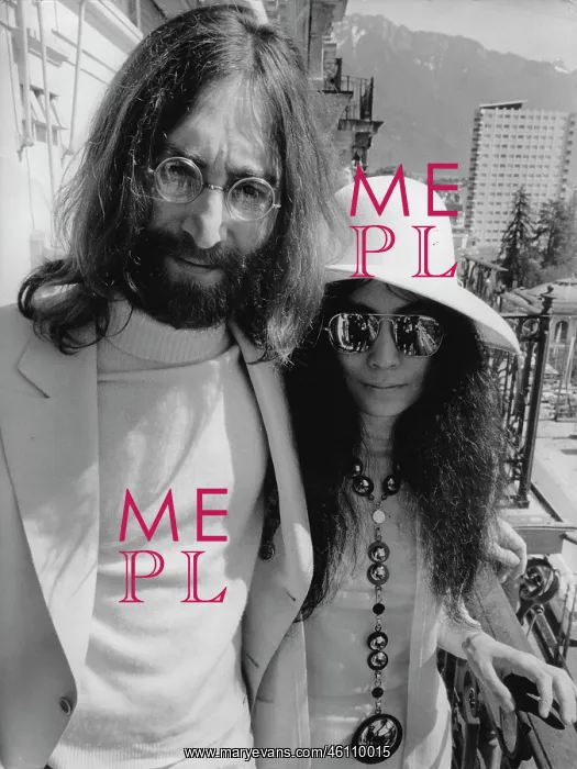 : British musician John Lennon and his : British musician John Lennon and his