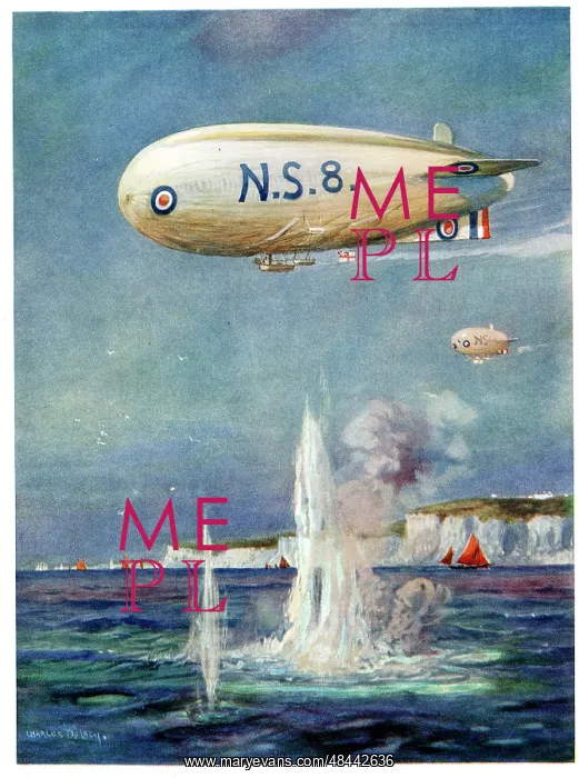 : British naval airships scouting for underwater craft, WW1 : British naval airships scouting for underwater craft, WW1