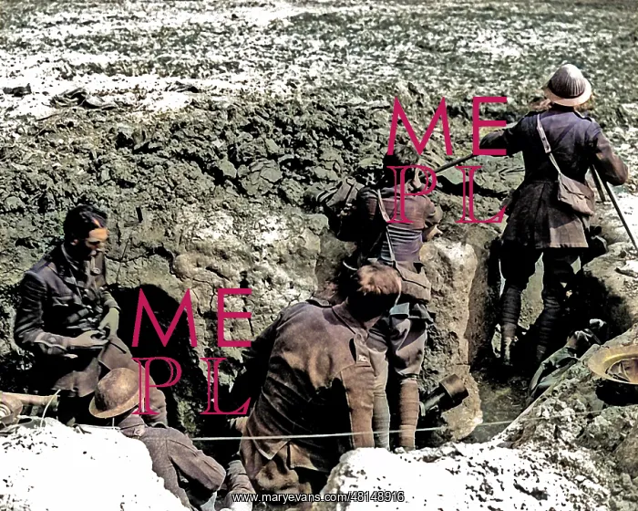 : British officers observing, Western Front, WW1 : British officers observing, Western Front, WW1