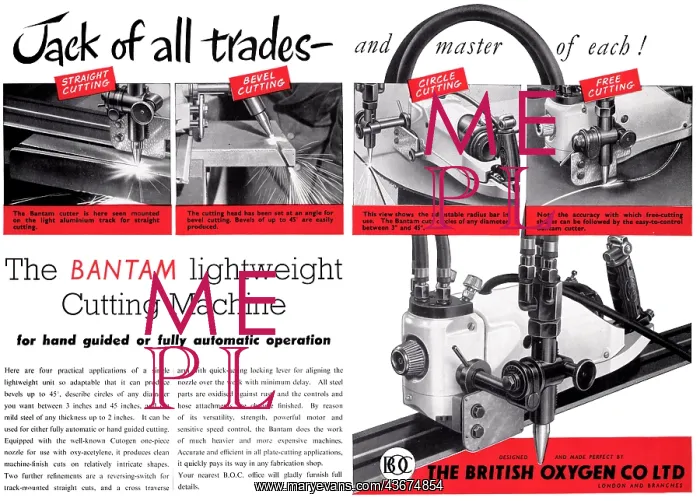 : British Oxygen Company - BOC Bantam Cutting Machine : British Oxygen Company - BOC Bantam Cutting Machine