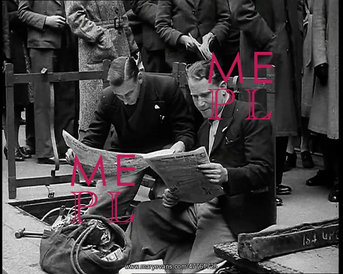  : British People Reading Newspapers Announcing