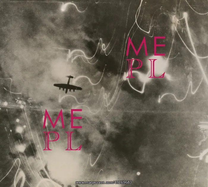 : British RAF bomber and trails of light from incendiary : British RAF bomber and trails of light from incendiary