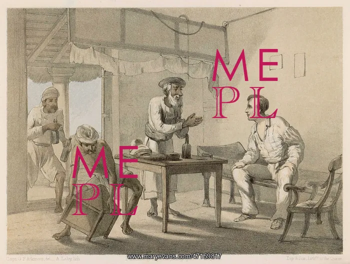: British raj, man brought refreshments 1860 : British raj, man brought refreshments 1860