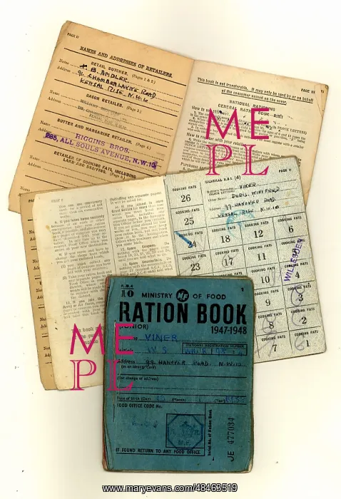 : British ration books from 1941 and 1948. Rationing : British ration books from 1941 and 1948. Rationing