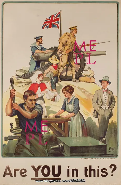 : British recruitment poster, Are You in this? WW1 : British recruitment poster, Are You in this? WW1