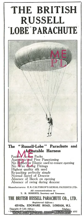 : The British Russell 'Lobe' Parachute : The British Russell 'Lobe' Parachute
