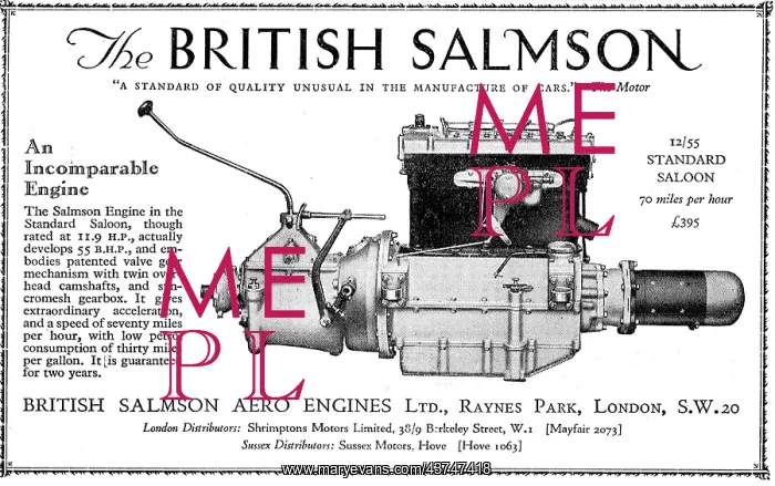 : British Salmson 12 / 55 Engine : British Salmson 12 / 55 Engine