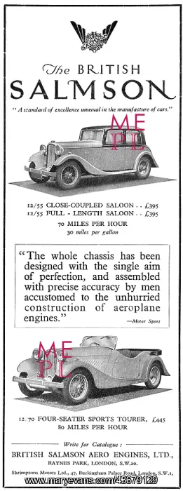 : British Salmson 12 / 55 Saloon Close Coupled : British Salmson 12 / 55 Saloon Close Coupled