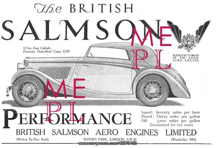 : British Salmson 12HP Drop Head Coupe : British Salmson 12HP Drop Head Coupe