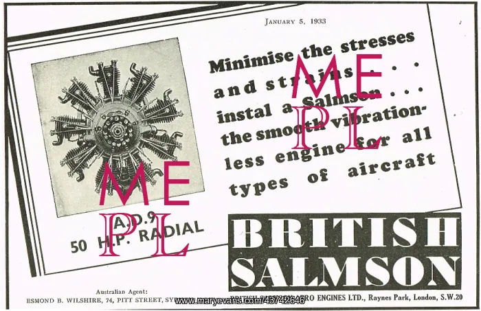 : British Salmson 75 hp 9 Cyl Radial : British Salmson 75 hp 9 Cyl Radial