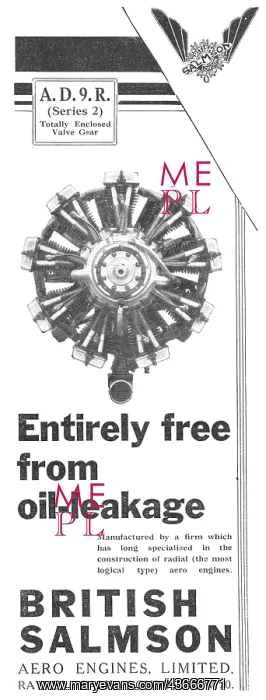  : British Salmson A.D. 9.R Aero Engine