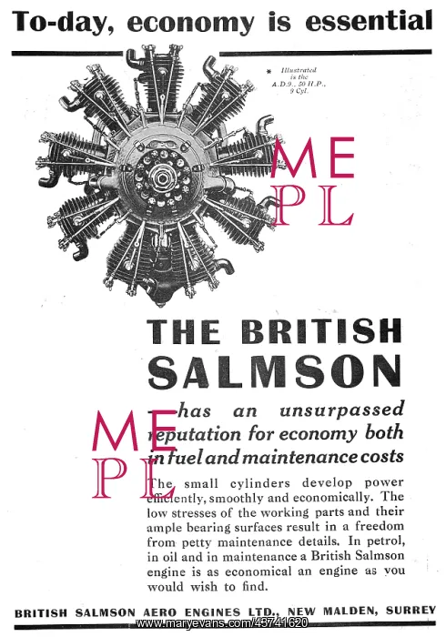 : British Salmson AD9 Aero Engine : British Salmson AD9 Aero Engine