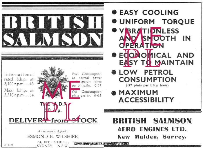 : British Salmson AD9 Aero Engine : British Salmson AD9 Aero Engine