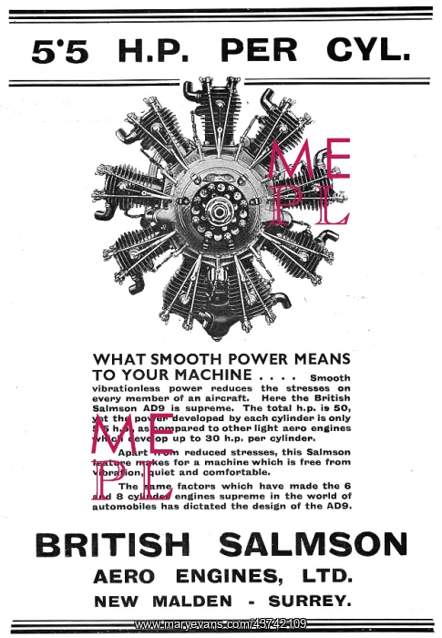  : British Salmson AD9 Aero Engine