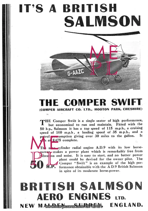 : British Salmson AD9 Aero Engine - Comper Swift G-AAZC : British Salmson AD9 Aero Engine - Comper Swift G-AAZC