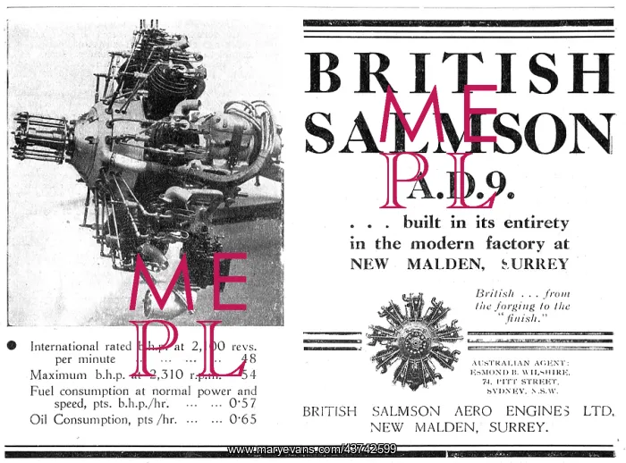: British Salmson AD9 Radial Aero Engine : British Salmson AD9 Radial Aero Engine
