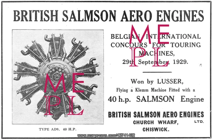 : British Salmson Aero Engines 1930 : British Salmson Aero Engines 1930