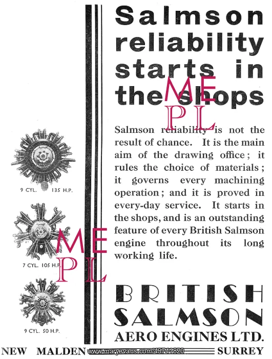 : British Salmson Aero Engines : British Salmson Aero Engines