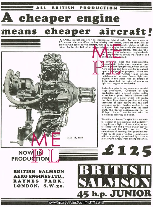 : British Salmson Cheaper Flying : British Salmson Cheaper Flying