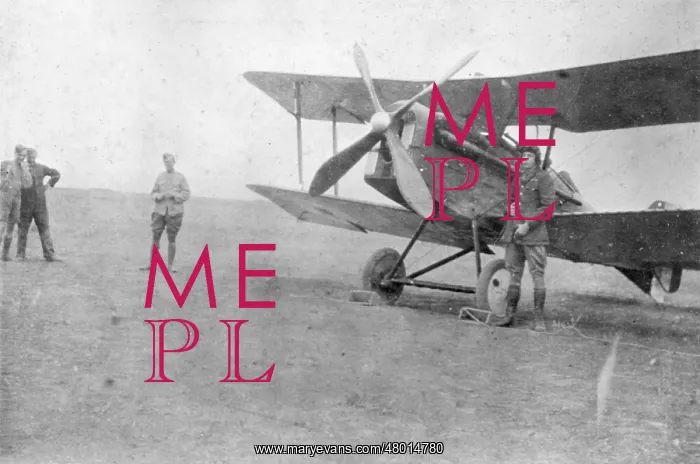 : British SE5A biplane on airfield, WW1 : British SE5A biplane on airfield, WW1