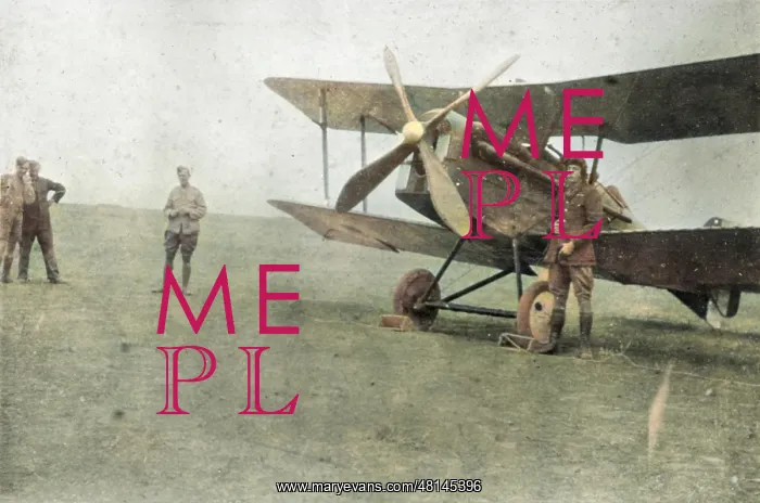 : British SE5A biplane on airfield, WW1 : British SE5A biplane on airfield, WW1