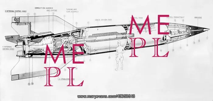 : British sectional drawing of a German V-2 rocket : British sectional drawing of a German V-2 rocket